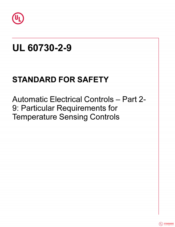 UL 60730-2-9 PDF UL 60730-2-9 PDF